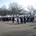 Copts Lining Up on Pennsylvania Avenue in Front of the White House