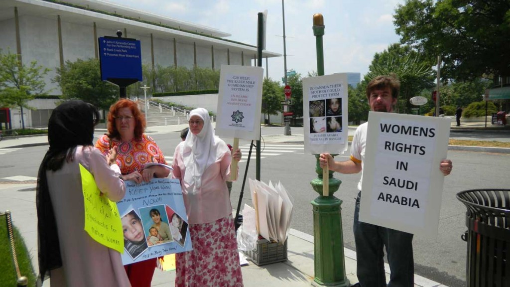 Protesters at June 26, 2010 Call for Women's Rights Outside Saudi  Arabian Embassy