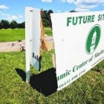 Damage to the sign at the future site of the Islamic Center of Murfreesboro on Veals Road at Bradyville Pike is seen Wednesday. (Photo: John A. Gillis/Murfreesboro Daily News Journal)