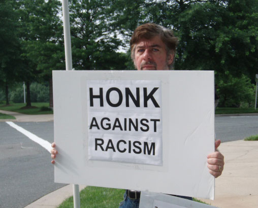 R.E.A.L.'s Jeffrey Imm urges passing motorists to let VDARE know how they feel about racism
