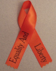 Orange Ribbon for Equality And Liberty