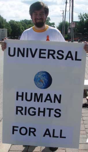 What We Believe - Responsible for Equality And Liberty's Jeffrey Imm Demonstrating Outside Hizb ut-Tahrir America's July 19, 2009 Chicago Event