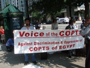 Responsible for Equality And Liberty (R.E.A.L.)'s Jeffrey Imm joins the Voice of Copts in this human rights protest