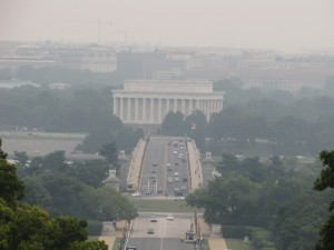 Looking over the Lincoln Memorial where Dr. Martin Luther King, Jr. Spoke on August 28, 1963