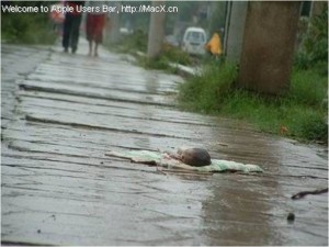 Communist China: Baby Abandoned in the Street