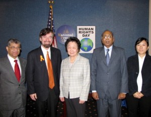 December 10, 2009 - Washington DC - National Press Club Human Rights Day Speakers: Voice of the Copts Ashraf Ramelah, Responsible for Equality And Liberty (R.E.A.L.)'s Jeffrey Imm, Falun Dafa (Falun Gong)'s Lisa Tao, Pakistan Christian Congress' Dr. Nazir Bhatti, Lisa Tao's Translator Pan Jin