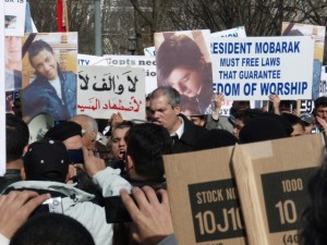 Copts Join Together for Moment of Prayer in front of White House