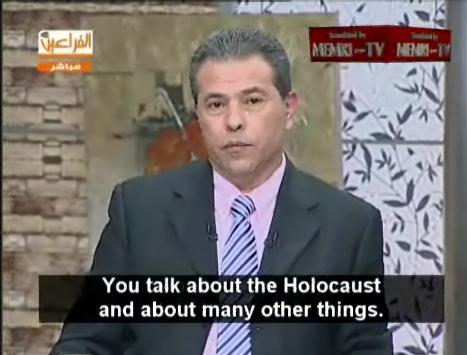 Egyptian Television Al-Faraeen Owner Tawfiq Okasha Questions Holocaust (Photos: Clips from MEMRI Video)