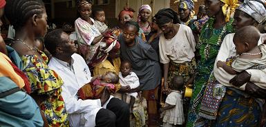 Dr Mukwege with women survivors at Panzi Hospital (Photo: London Times)
