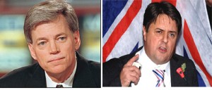 David Duke (left) and Nick Griffin (right) - Appeared at White Supremacist Event Attended by Terrorist Von Brunn (Duke Photo by Richard Ellis/Getty Images; Griffin Photo by Mirror.co.uk)