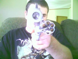 White Supremacist Paul Schlesselman with .357 Ruger Pistol