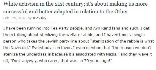 White Nationalists Seek to Influence Tea Party Members on Welfare "Sterilization" Arguments