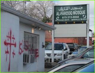 Tennessee:  Vandalism at the Al-Farooq Mosque (Photo: The Tennesseean/TIRRC)