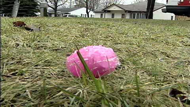 Racist Hate-Filled Easter Egg on Detroit Lawn (Photo: ClickonDetroit)