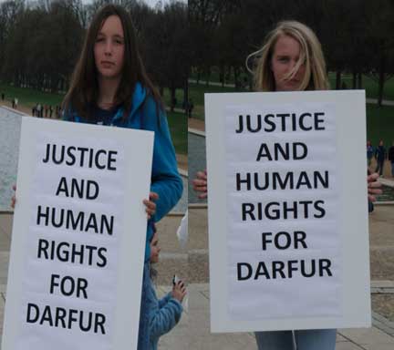 Washington DC: American Young Women Stand in Support of Justice and Human Rights for Darfur