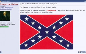 Stormfront "White Nationalist Hate Group" Forum Members Praises Virginia Governor McDonnell's Decision on "Confederate History Month"
