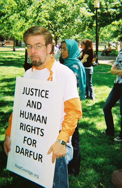 Responsible for Equality And Liberty (R.E.A.L.)'s Jeffrey Imm Stands with Protesters for Sudan and Darfur Human Rights
