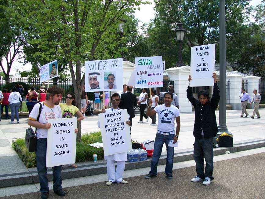 June 29, 2010: Demonstrators Protesting for Women's Rights, Religious Freedom in Saudi Arabia Outside White House