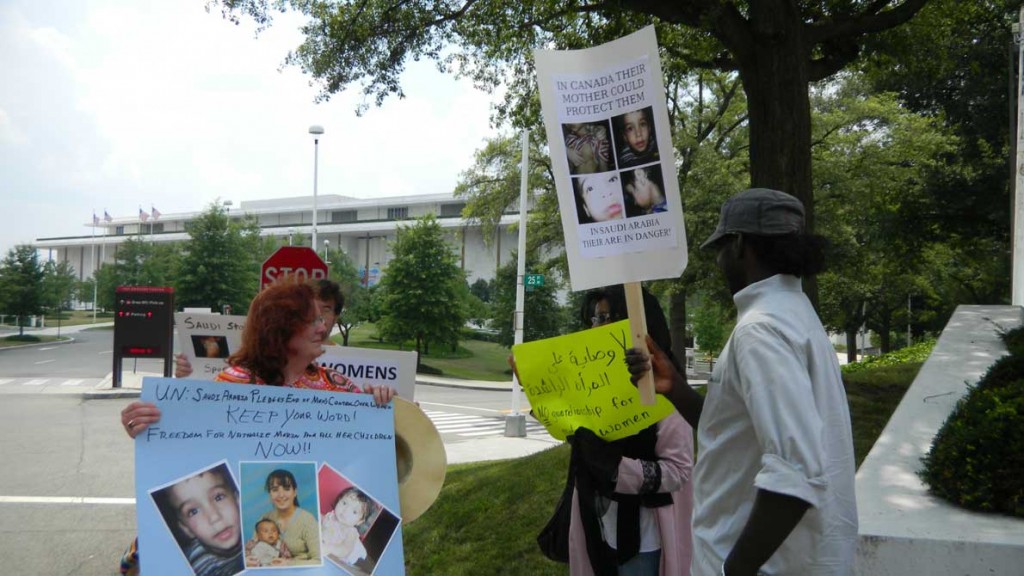 Protesters Marching Outside Saudi Arabian Embassy