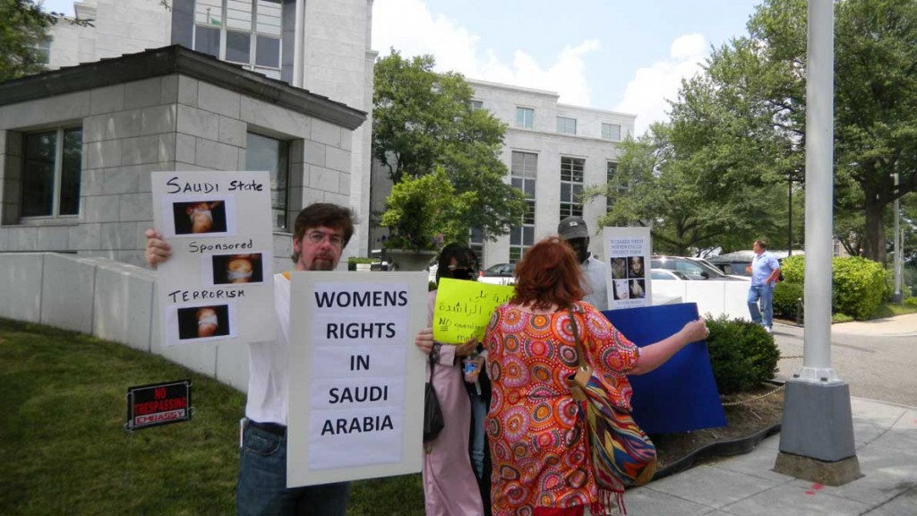Protesters Marching Outside Saudi Arabia Embassy