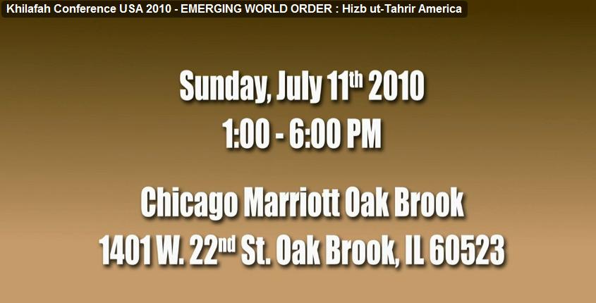 Hizb ut-Tahrir America Widely Promoted the Chicago Marriott Oak Brook as Planned Conference Site - Before It Was Canceled (Photo: YouTube)