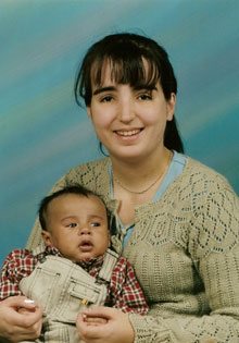 Nathalie Morin, shown here with her eldest son, Samir (now nearly seven years old), says she has been trying to return to Canada for 2½ years.  (Family photo)