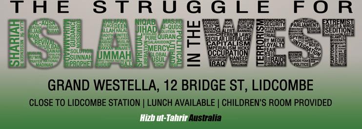 Hizb ut-Tahrir Australia's Conference Logo: "The Struggle for Islam in the West" (Photo: HT Australia Web Site)