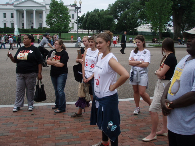 Protesters at White House in Support of Justice in Darfur and Sudan