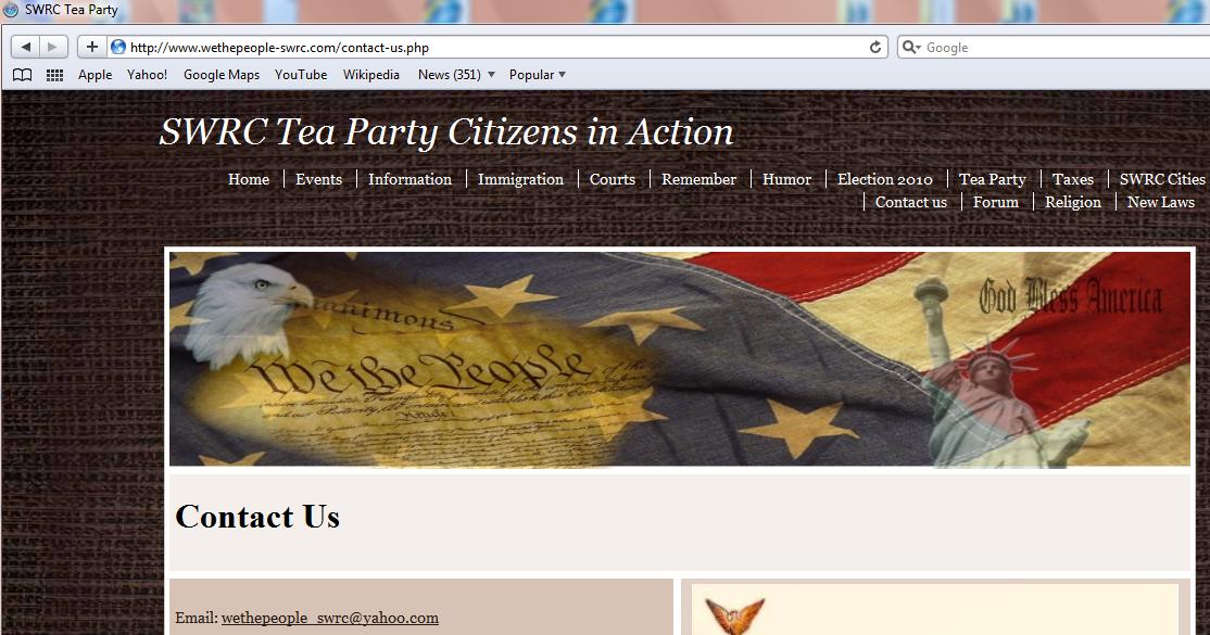 Group Defines Itself as the SWRC Tea Party on Web Site (Photo: SWRC Tea Party Web Site)