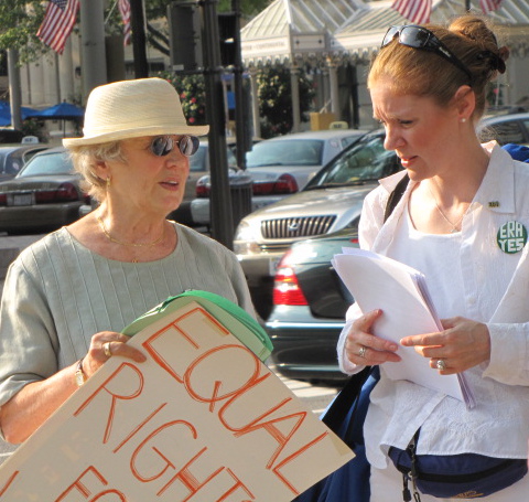 United4Equality on Women's Equality Day 2009 - Maureen Gehring (Left) and Carolyn Cook (Right)