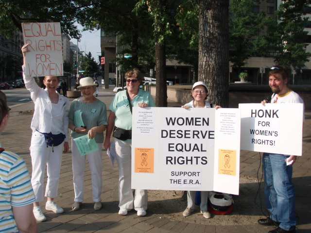 United4Equality on Women's Equality Day 2009 - Carolyn Cook and Maureen Gehring (Left) and Other Supporters