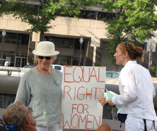 United4Equality on Women's Equality Day 2009 - Maureen Gehring (Left) and Carolyn Cook (Right)