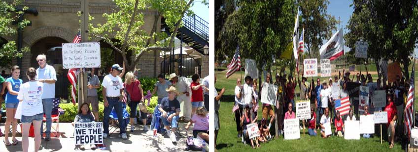 SWRC Tea Party Citizens in Action (Left) and Murietta Tea Party (Right) - the SWRC Tea Party Leader Promotes Temecula Mosque Protest, the Murietta Tea Party Leader Denounces It - Who Speaks for the Tea Parties on Freedom of Religion and Worship?