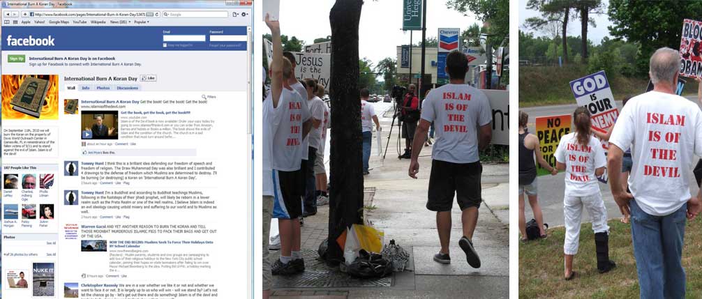Dove World Outreach Anti-Islam Hate Campaigns: "Burn A Koran Day," Protest Against Florida Mosque, Partners with Westboro Baptist Church (Photos: Facebook)