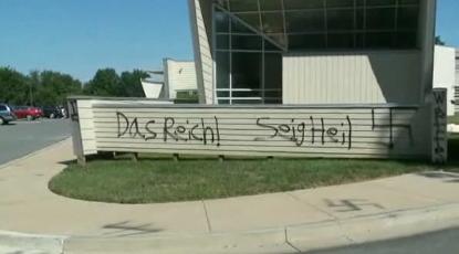 Attack on DC Area Olney, Maryland Synagogue with Nazi, White Supremacist Vandalism (Photo: NBC Washington)