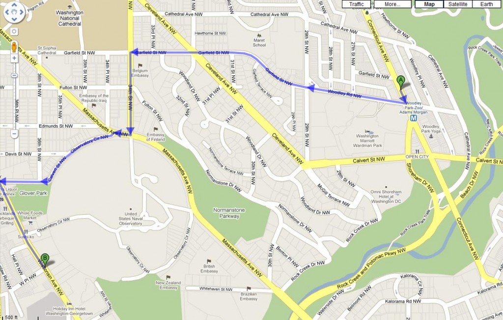 Walking Map from Woodley Park Metro