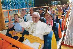 The Catholic Pope at Six Flags Amusement Park