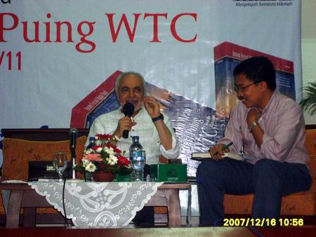 Indonesia, December 2007 - Imam Feisal Abdul Rauf Defends U.S. Constitution, Apparently as Part of Book Promotion for "A Call to Prayer from the World Trade Center Rubble: Islamic Da'wah From the Heart of America Post-9/11." (Photo: HTI Website)
