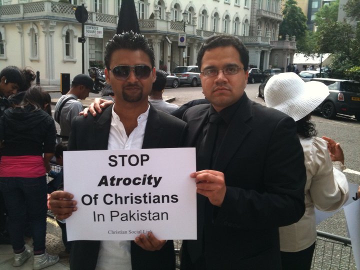 UK - London: August 11, 2010: Pakistani Christian Diaspora observed "Black Day" instead of Minority Day to demand repeal of blasphemy law and end to atrocities against Christians in Pakistan: Photo Aap Ki Awaz Show by Taskeen Khan