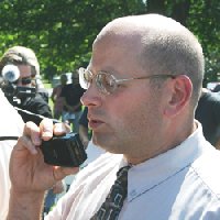 Independent Heartland Baptist Church Christian Pastor Dusty Ray led Christian Prayers for the Anti-Mosque March (Photo: ABP) 