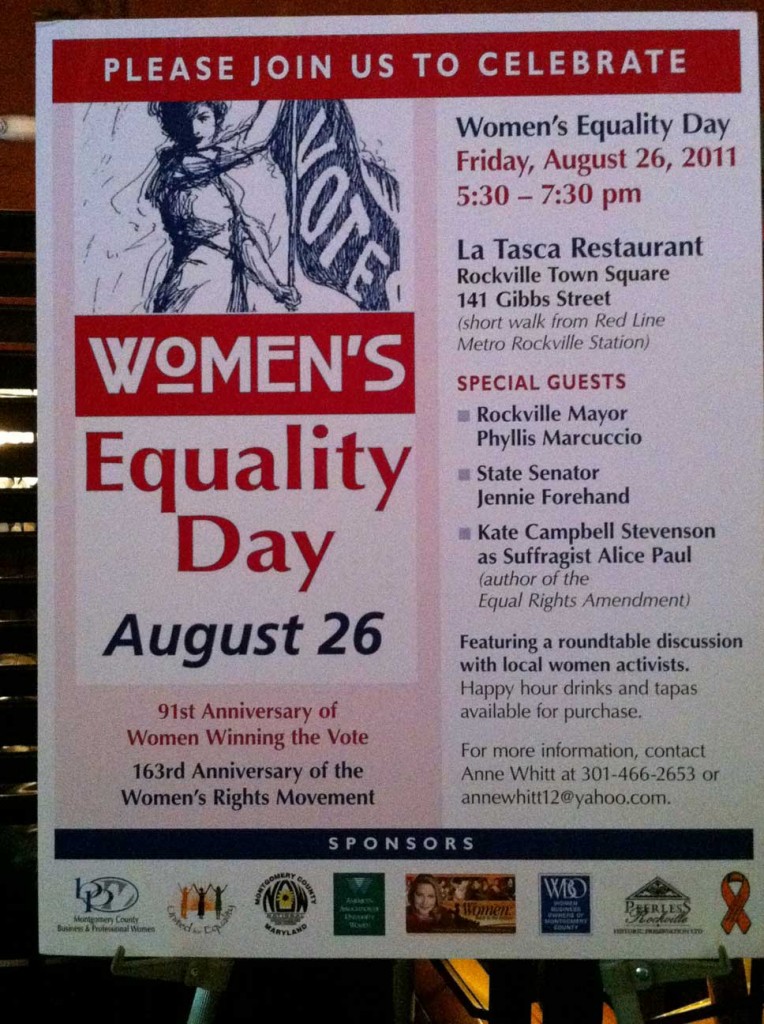 August 26, 2011 - DC/Rockville Area Women's Equality Day Event