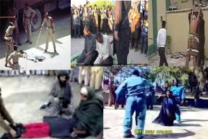 Floggings by Terrorists and Tryants: Saudi Arabia (upper left), ISIS (upper center), Malaysia Sharia courts and dictatorship (upper right), Taliban (lower left), Sudanese war criminals (lower right)