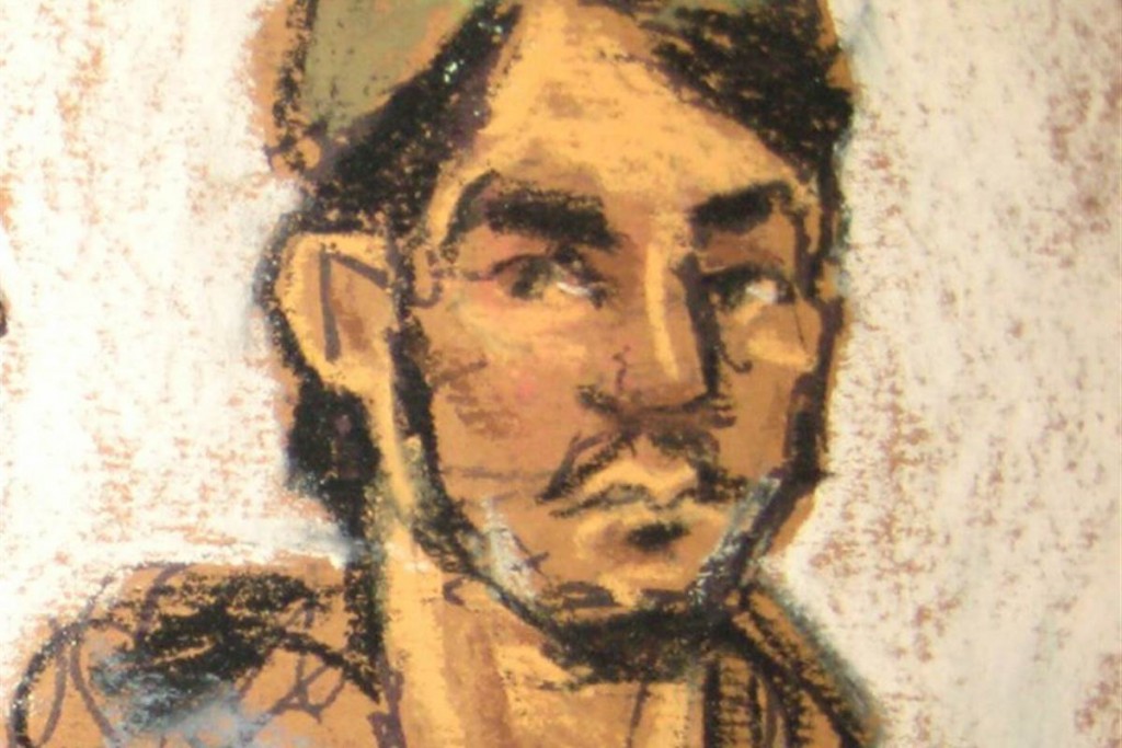 Courtroom sketch of Abdurasul Hasanovich Juraboev