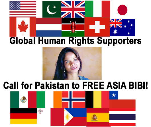 Global Human Rights Supporters Call for Freedom of Pakistan Christian Woman Asia Bibi