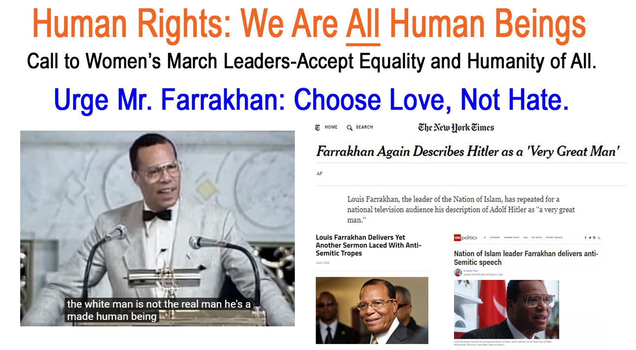 Human Rights Call for Women’s March to Reject NOI and Louis Farrakhan’s Extremism